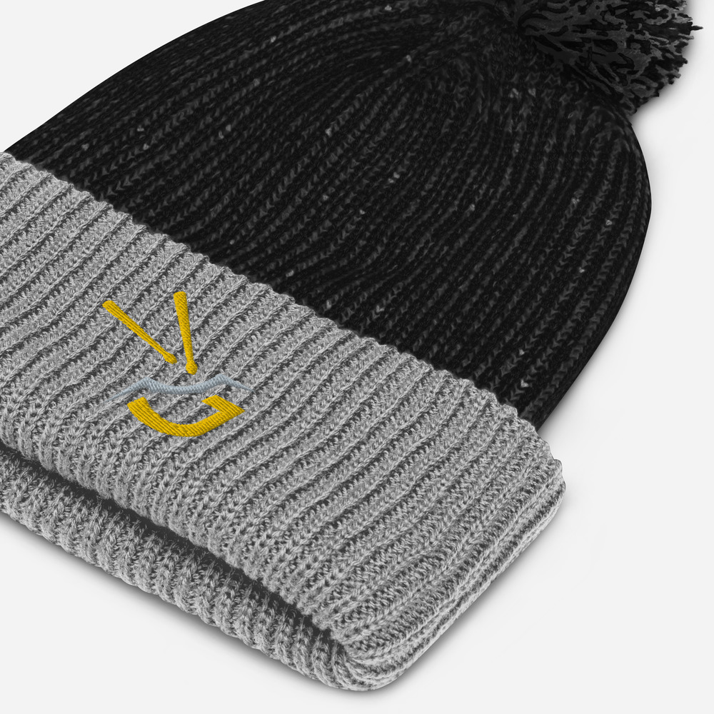 speckled pom pom beanie black grey product details 2 615529268ad0c