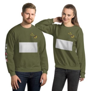 unisex crew neck sweatshirt military green front 61560eb874447