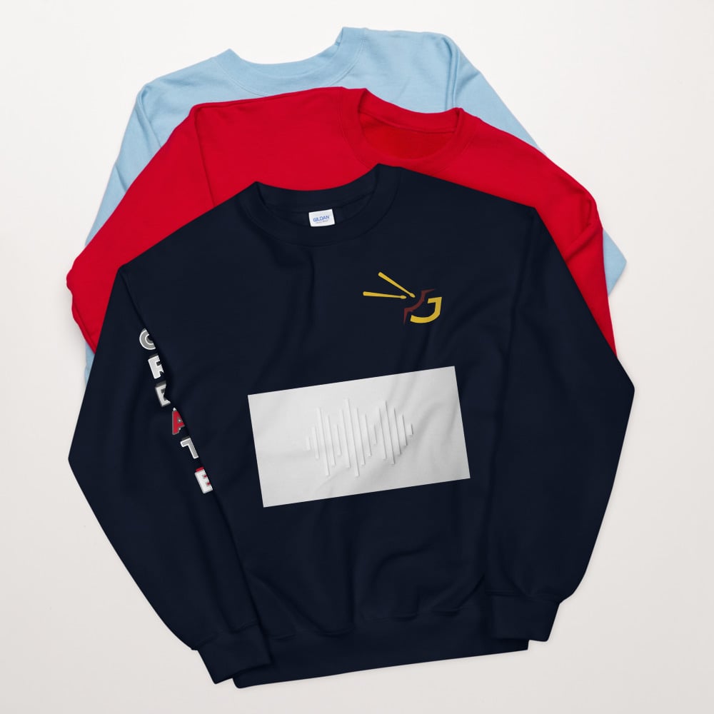 unisex crew neck sweatshirt navy front 61560eb8765a5