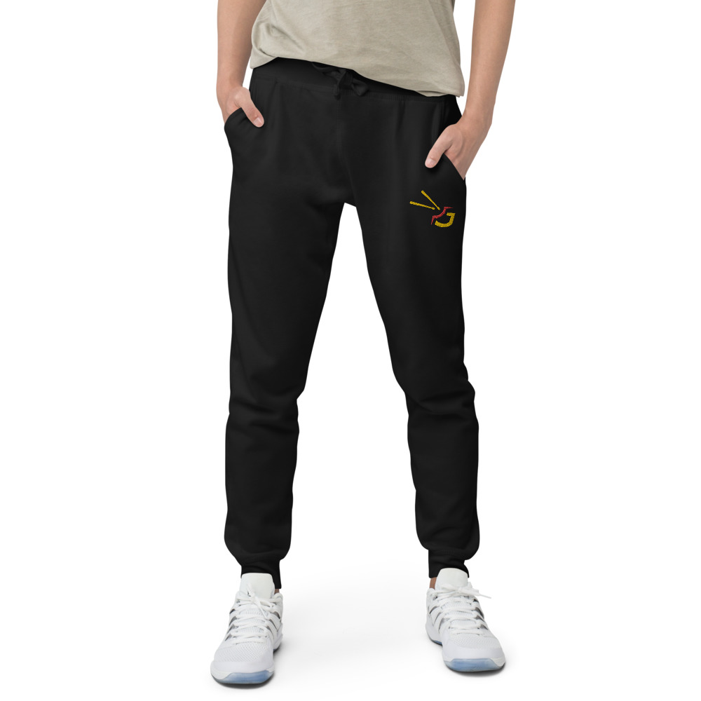 unisex fleece sweatpants black front 615631c77d5d6