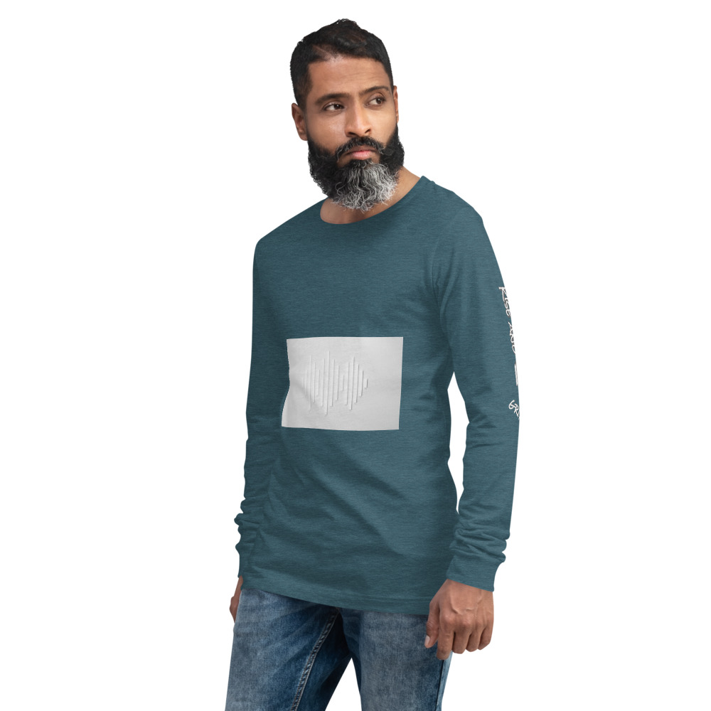 unisex long sleeve tee heather deep teal left front 6156150d027c9