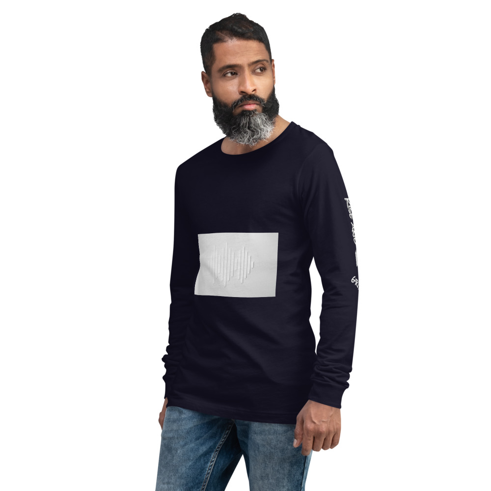 unisex long sleeve tee navy left front 6156150d003cc