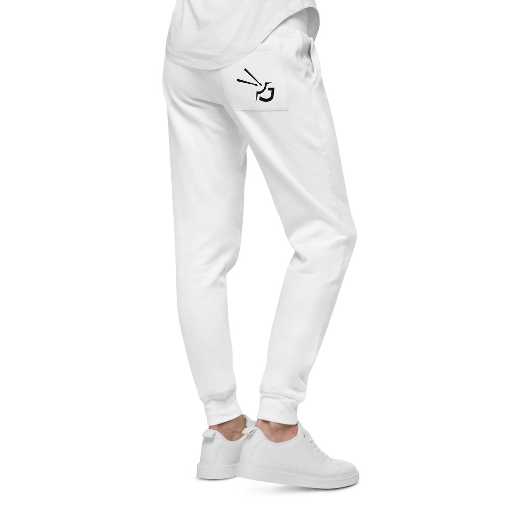unisex fleece sweatpants white back 61567b63133e2