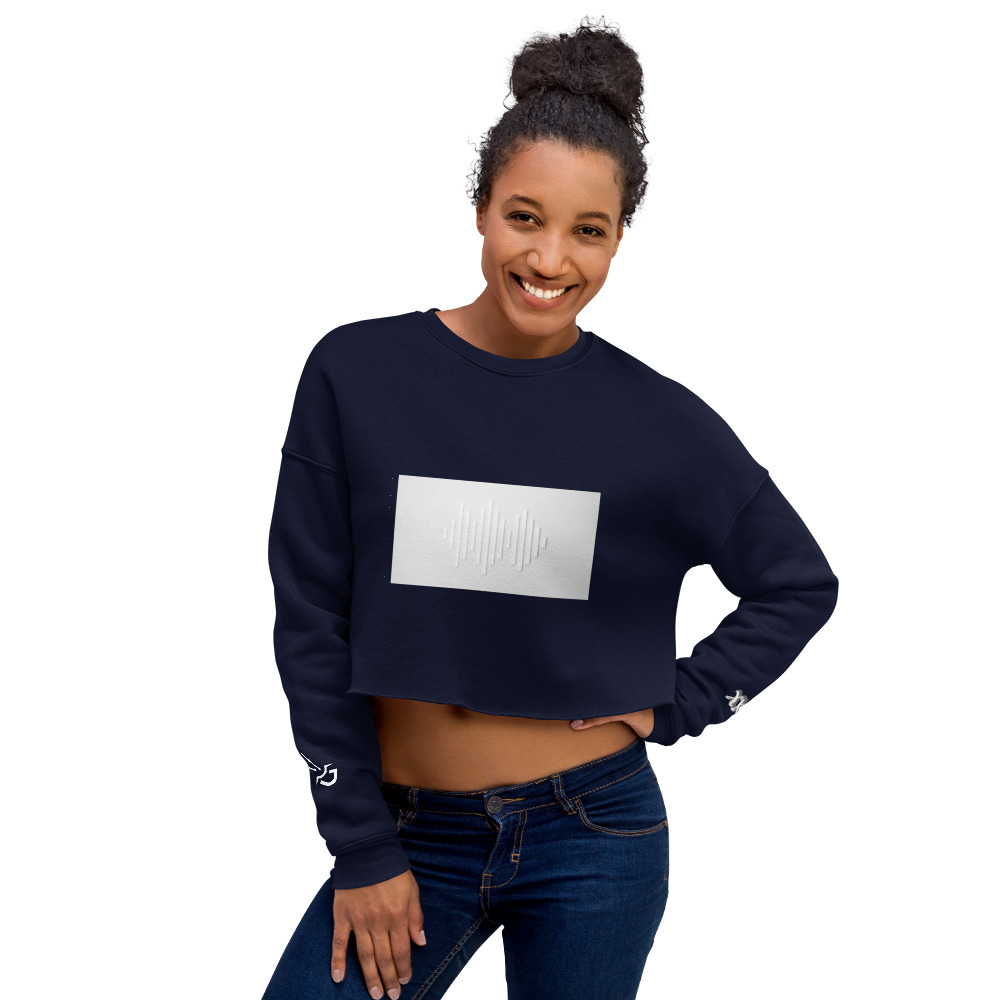 womens cropped sweatshirt navy front 61568470a067b